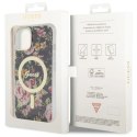 Etui Guess Flower MagSafe na iPhone 14 Plus - czarne Guess