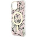 Etui Guess Flower MagSafe na iPhone 14 Plus - różowe Guess