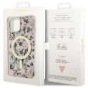 Etui Guess Flower MagSafe na iPhone 14 Plus - różowe Guess
