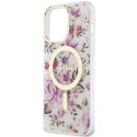 Etui Guess Flower MagSafe na iPhone 14 Pro Max - przezroczyste Guess
