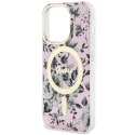 Etui Guess Flower MagSafe na iPhone 14 Pro Max - różowe Guess