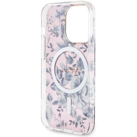 Etui Guess Flower MagSafe na iPhone 14 Pro Max - różowe Guess