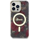 Etui Guess Flower MagSafe na iPhone 14 Pro Max - zielone Guess