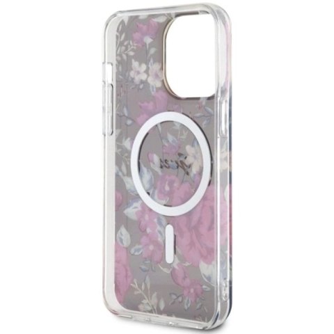 Etui Guess Flower MagSafe na iPhone 14 Pro Max - zielone Guess