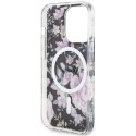 Etui Guess Flower MagSafe na iPhone 14 Pro - czarne Guess