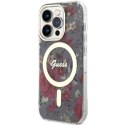 Etui Guess Flower MagSafe na iPhone 14 Pro - zielone Guess