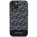 Etui Guess GCube Stripes MagSafe na iPhone 14 Plus - czarne Guess