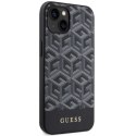 Etui Guess GCube Stripes MagSafe na iPhone 14 Plus - czarne Guess