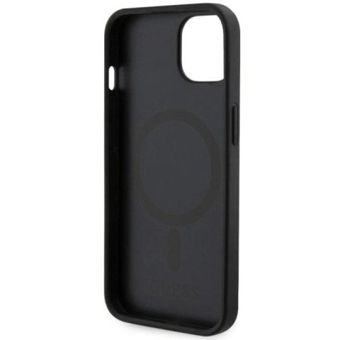 Etui Guess GCube Stripes MagSafe na iPhone 14 Plus - czarne Guess