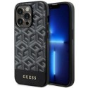 Etui Guess GCube Stripes MagSafe na iPhone 14 Pro - czarne Guess