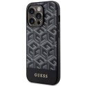 Etui Guess GCube Stripes MagSafe na iPhone 14 Pro - czarne Guess