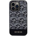 Etui Guess GCube Stripes MagSafe na iPhone 14 Pro - czarne Guess