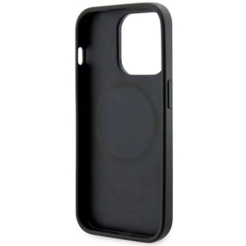Etui Guess GCube Stripes MagSafe na iPhone 14 Pro - czarne Guess