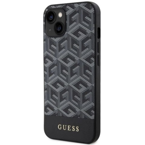 Etui Guess GCube Stripes MagSafe na iPhone 14 - czarne Guess