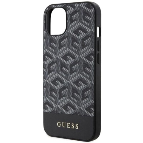 Etui Guess GCube Stripes MagSafe na iPhone 14 - czarne Guess