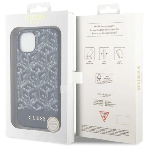 Etui Guess GCube Stripes MagSafe na iPhone 14 - czarne Guess