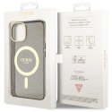 Etui Guess Glitter Gold MagSafe na iPhone 14 Plus - czarne Guess