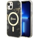 Etui Guess Golden Marble MagSafe na iPhone 14 - czarne Guess