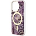Etui Guess Leopard MagSafe na iPhone 14 Pro - różowe Guess