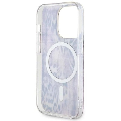 Etui Guess Leopard MagSafe na iPhone 14 Pro - różowe Guess