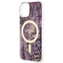 Etui Guess Leopard MagSafe na iPhone 14 - różowe Guess