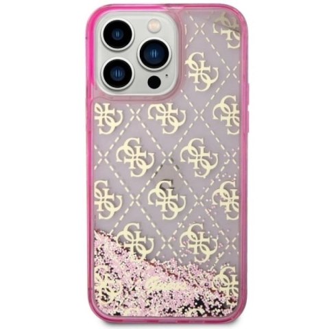 Etui Guess Liquid Glitter 4G Transculent na iPhone 14 Pro Max - różowe Guess