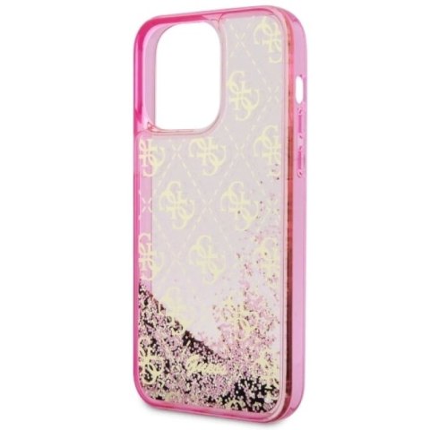 Etui Guess Liquid Glitter 4G Transculent na iPhone 14 Pro Max - różowe Guess