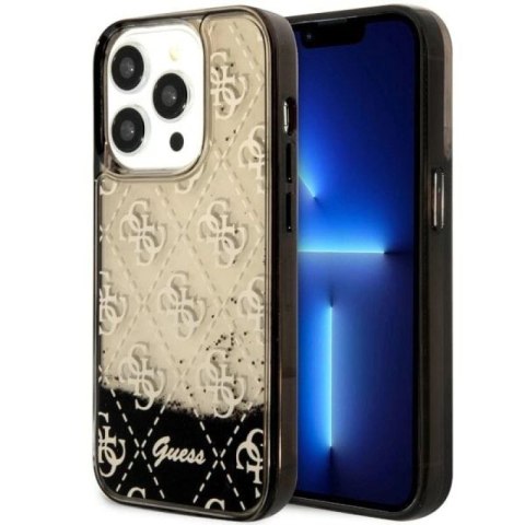 Etui Guess Liquid Glitter 4G Transculent na iPhone 14 Pro - czarne Guess