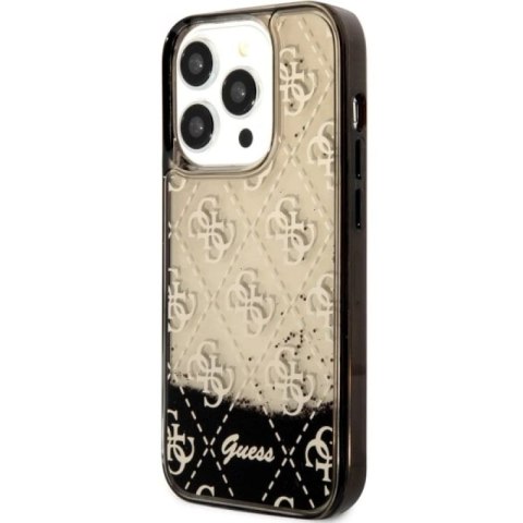 Etui Guess Liquid Glitter 4G Transculent na iPhone 14 Pro - czarne Guess