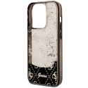 Etui Guess Liquid Glitter 4G Transculent na iPhone 14 Pro - czarne Guess