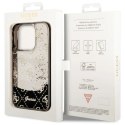 Etui Guess Liquid Glitter 4G Transculent na iPhone 14 Pro - czarne Guess
