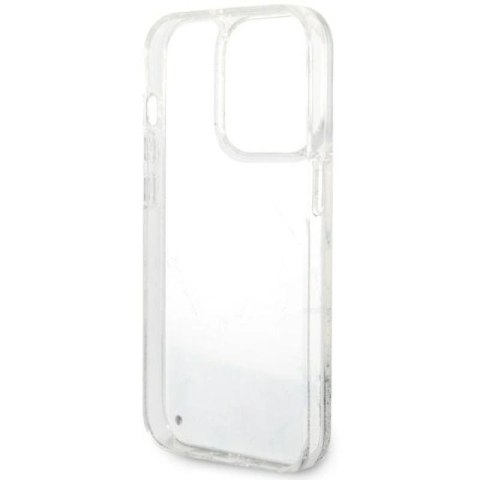 Etui Guess Liquid Glitter Marble na iPhone 14 Pro - białe Guess