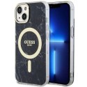 Etui Guess Marble MagSafe na iPhone 14 Plus - czarne Guess