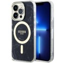 Etui Guess Marble MagSafe na iPhone 14 Pro - czarne Guess