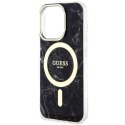 Etui Guess Marble MagSafe na iPhone 14 Pro - czarne Guess