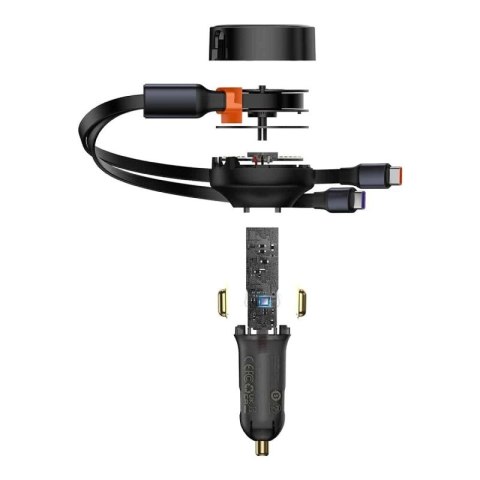 Ładowarka samochodowa 2w1 33W 2x USB C (męskie) Baseus Enjoyment - czarna Baseus