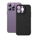 Pancerne etui iPhone 14 Pro kompatybilne z MagSafe szkło hartowane Baseus Synthetic Fiber - czarne Baseus