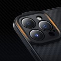 Pancerne etui iPhone 14 Pro kompatybilne z MagSafe szkło hartowane Baseus Synthetic Fiber - czarne Baseus