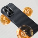 Pancerne etui iPhone 14 Pro kompatybilne z MagSafe szkło hartowane Baseus Synthetic Fiber - czarne Baseus
