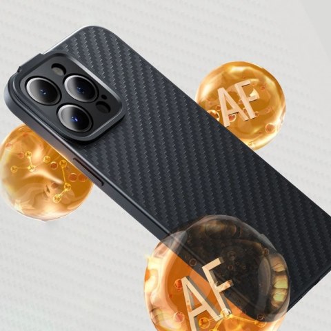 Pancerne etui iPhone 14 Pro kompatybilne z MagSafe szkło hartowane Baseus Synthetic Fiber - czarne Baseus