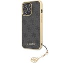 Etui Guess 4G Charms Collection na iPhone 14 Pro - szare Guess