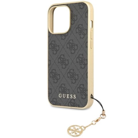 Etui Guess 4G Charms Collection na iPhone 14 Pro - szare Guess