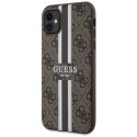 Etui Guess 4G Printed Stripes MagSafe na iPhone 11 / Xr - brązowe Guess