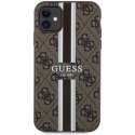 Etui Guess 4G Printed Stripes MagSafe na iPhone 11 / Xr - brązowe Guess