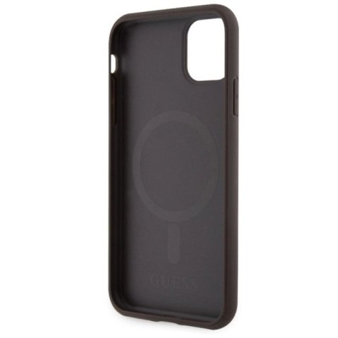 Etui Guess 4G Printed Stripes MagSafe na iPhone 11 / Xr - brązowe Guess