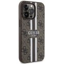 Etui Guess 4G Printed Stripes MagSafe na iPhone 13 Pro Max - brązowe Guess