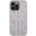 Etui Guess 4G Printed Stripes MagSafe na iPhone 13 Pro Max - różowe Guess