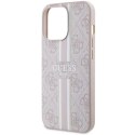 Etui Guess 4G Printed Stripes MagSafe na iPhone 13 Pro Max - różowe Guess