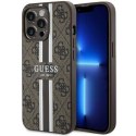 Etui Guess 4G Printed Stripes MagSafe na iPhone 13 Pro / iPhone 13 - brązowe Guess