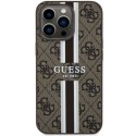 Etui Guess 4G Printed Stripes MagSafe na iPhone 13 Pro / iPhone 13 - brązowe Guess